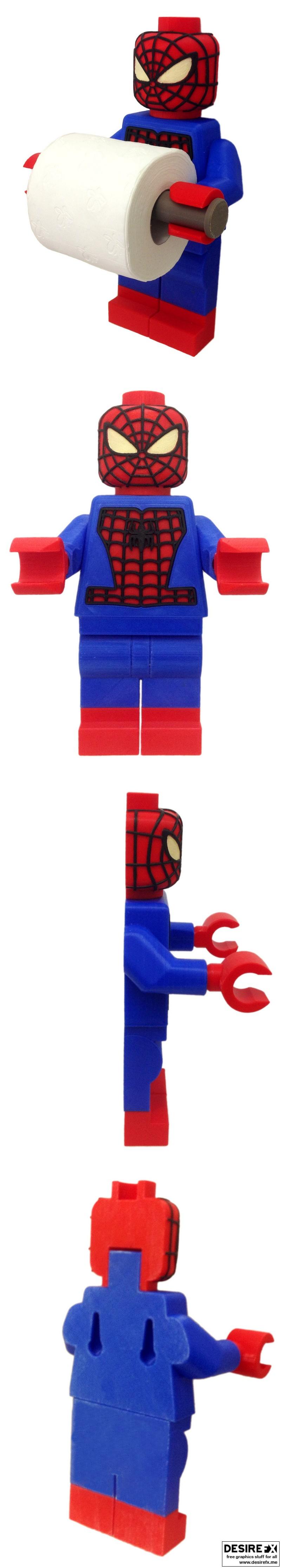 乐高蜘蛛侠3D打印纸卷架|Lego Spider-Man Toilet Paper Holder – 3D Print Model STL