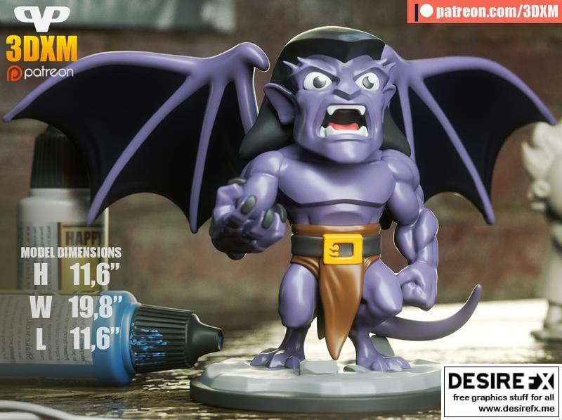 哥特式巨像Goliath萌系3D打印模型|Gargoyles Goliath Chibi – 3D Print Model STL