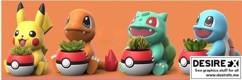 宝可梦种植套装 3D打印模型|Pokemon Planter Set – 3D Print Model STL