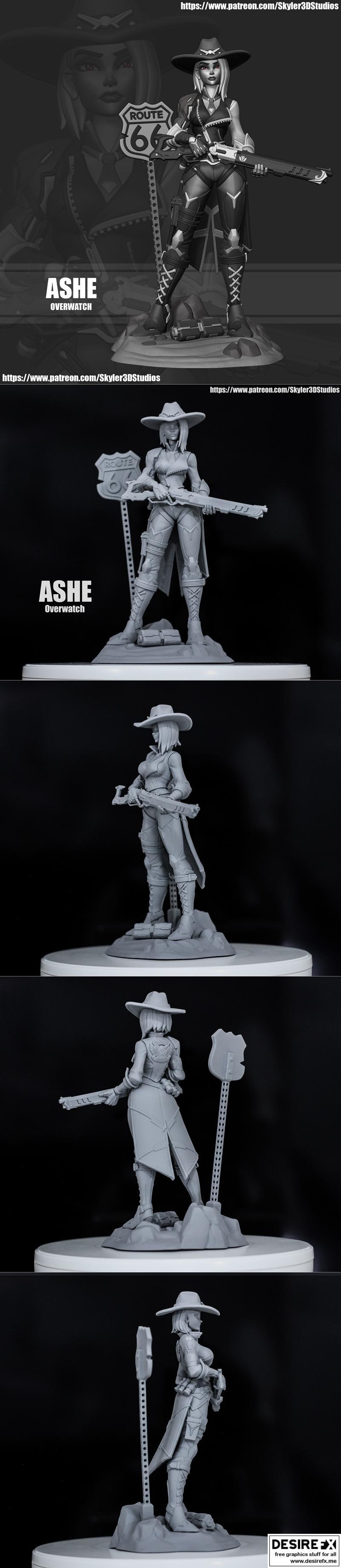 守望先锋 Ashe 3D打印模型|Ashe Overwatch – 3D Print Model STL