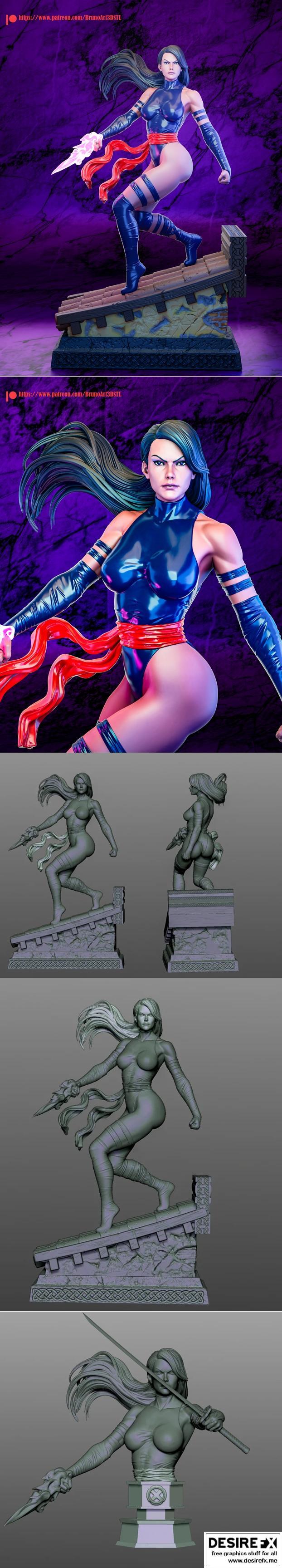 Psylocke 3D打印模型|Psylocke and NSFW and Bust – 3D Print Model STL