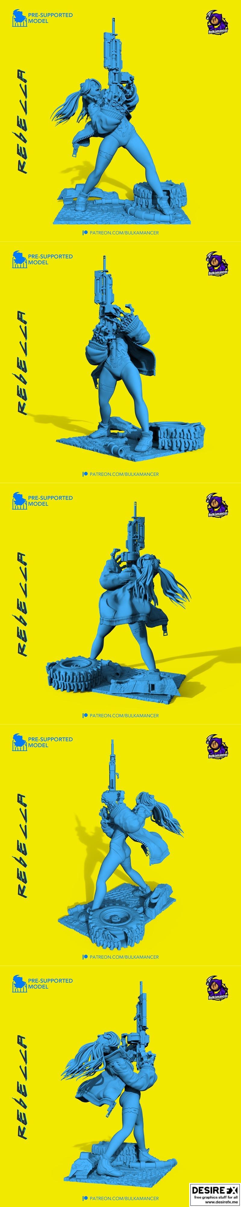 赛博朋克：边缘行者 3D打印模型|Rebecca – Cyberpunk – Edgerunners – 3D Print Model STL