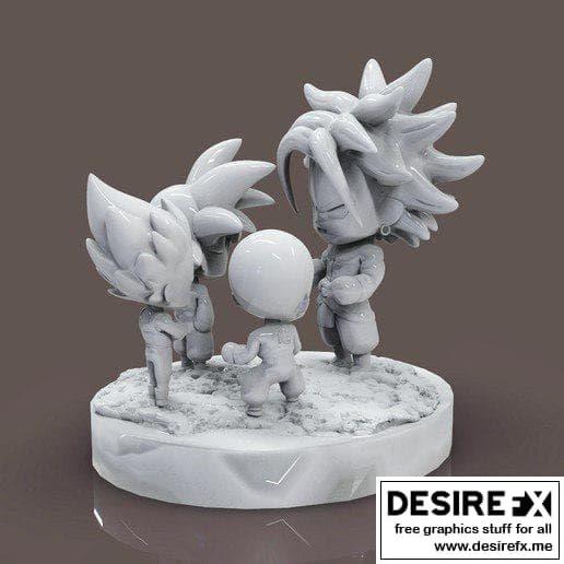 迪奥拉玛3D打印模型：龙珠小悟空|Goku Chibi Diorama – 3D Print Model STL