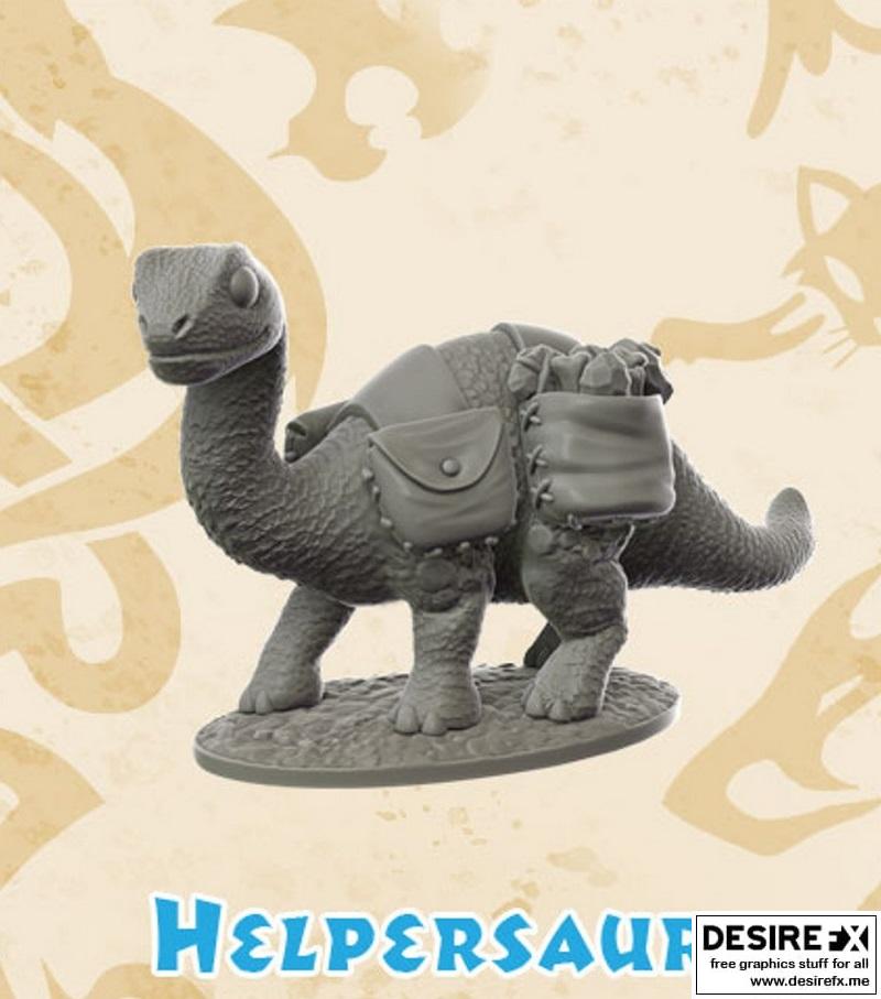 Helpersaur Brontosaur 3D打印模型|Helpersaur Brontosaur – 3D Print Model STL