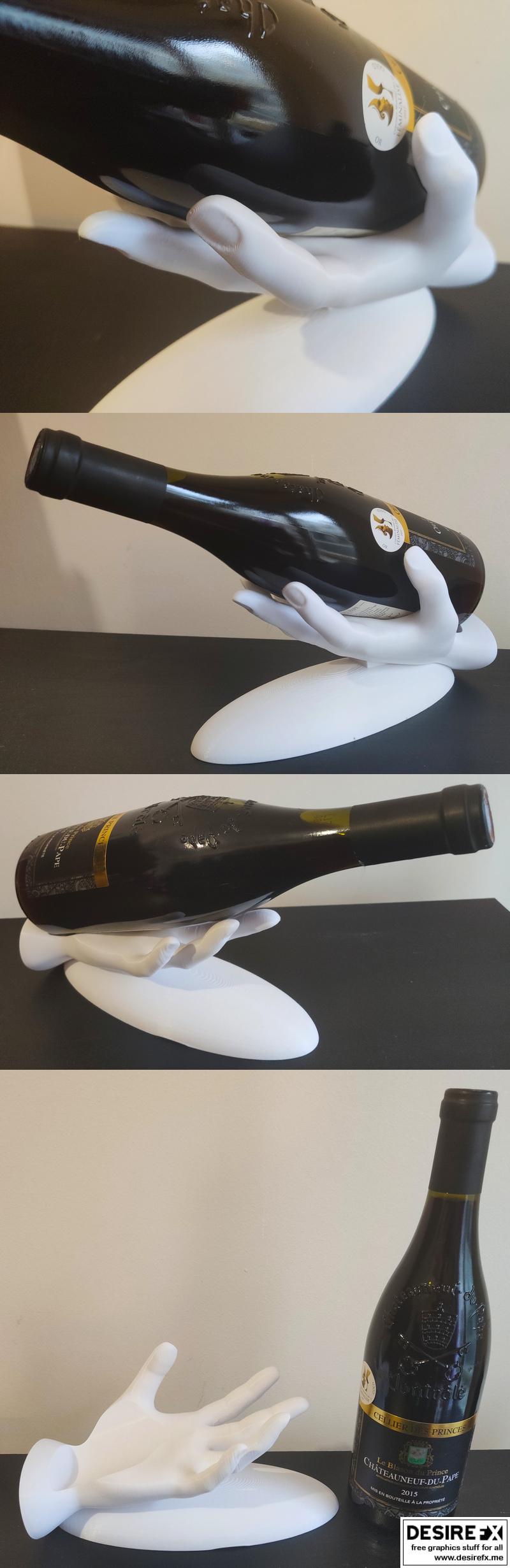 酒架 - 手作风3D打印模型|Hand – Wine Stand – 3D Print Model STL