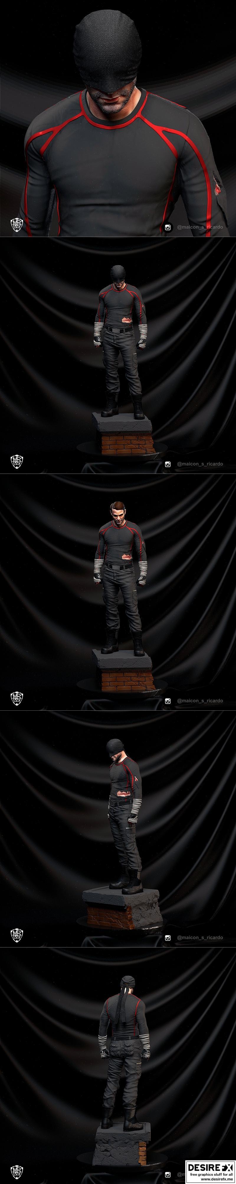 达拉斯·柯克斯角色3D打印模型|Daredevil – Charlie Cox fanart – Maicon Ricardo – 3D Print Model STL