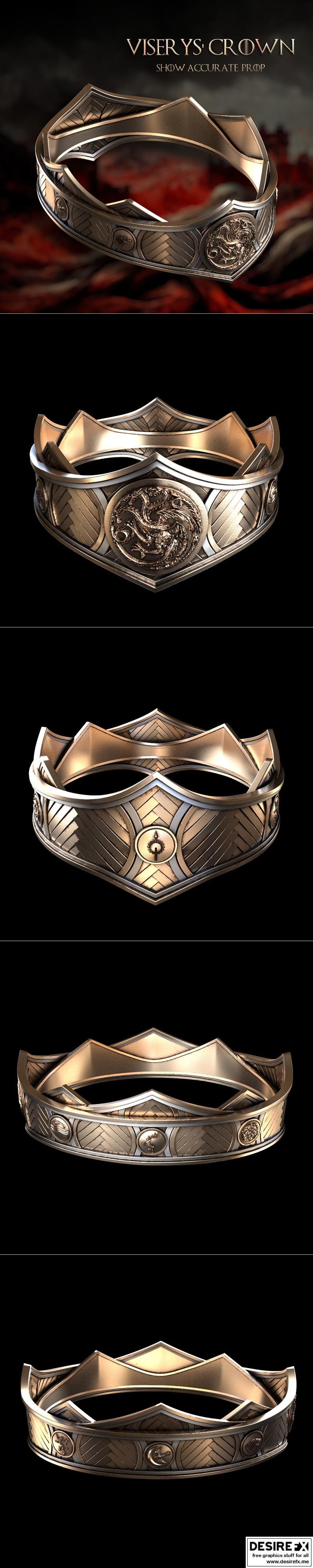 龙之家族 伊里斯二世王冠 3D打印模型|Crown of Viserys Targaryen – House of the Dragon – 3D Print Model STL