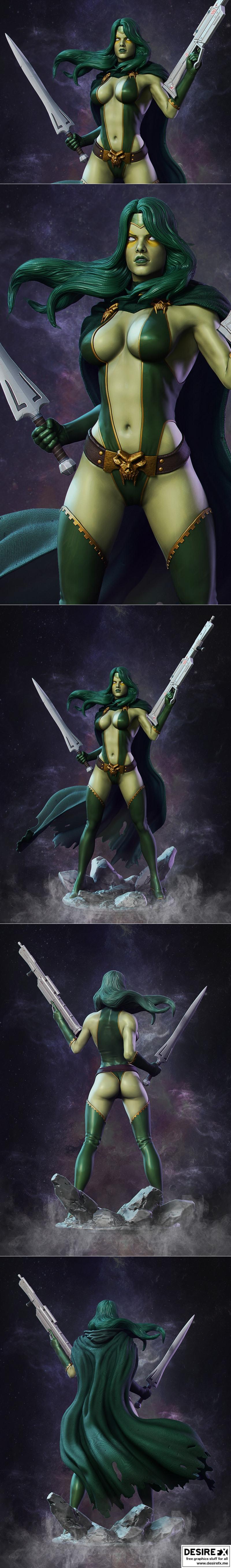银河护卫队 Gamora 3D打印模型|Gamora – Guardians of the Galaxy Statue – 3D Print Model STL