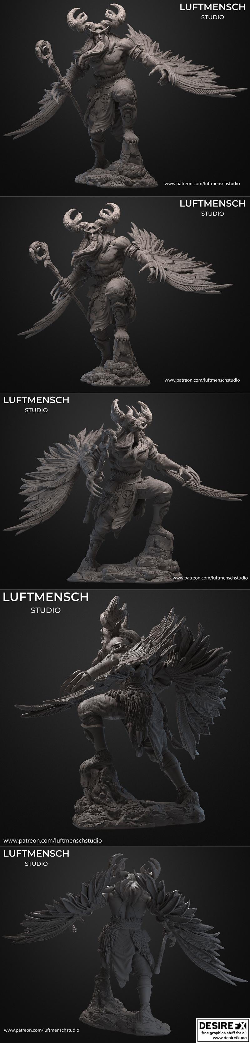 马尔菲翁·风暴之怒 3D打印模型|Malfurion Stormrage – Luftmensch Studio – 3D Print Model STL