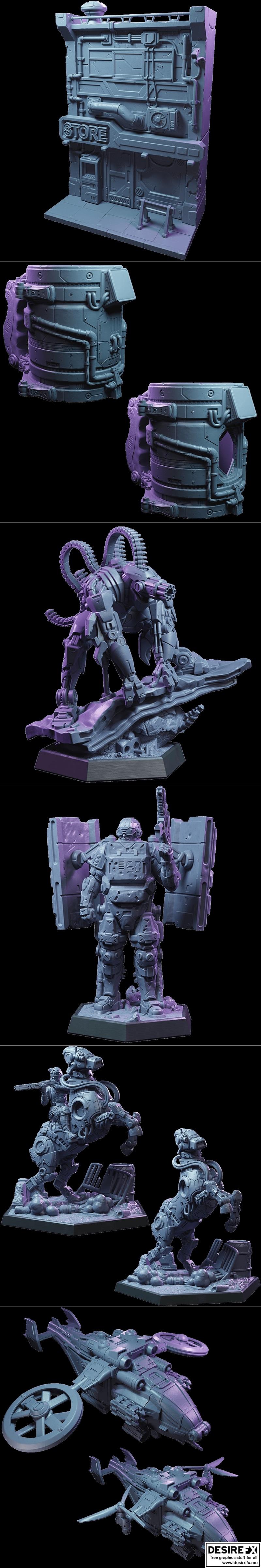 Loot Studios科幻迷你模型——过载危机系列及圣诞特别款 2022年3D打印模型|Loot Studios Sci-fi Miniatures – Overclock Crisis and Christmas bonus December 2022 – 3D Print Model STL