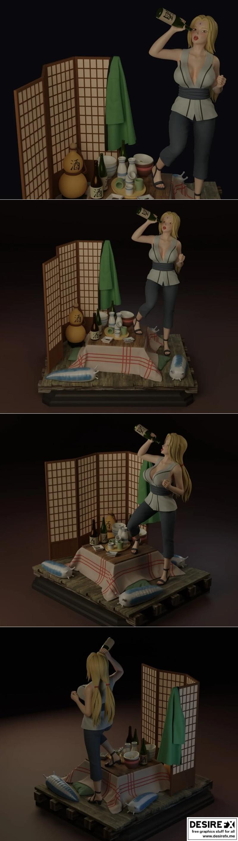 鸣人 -  Tsunade - 3D打印模型|Naruto – Tsunade – 3D Print Model STL