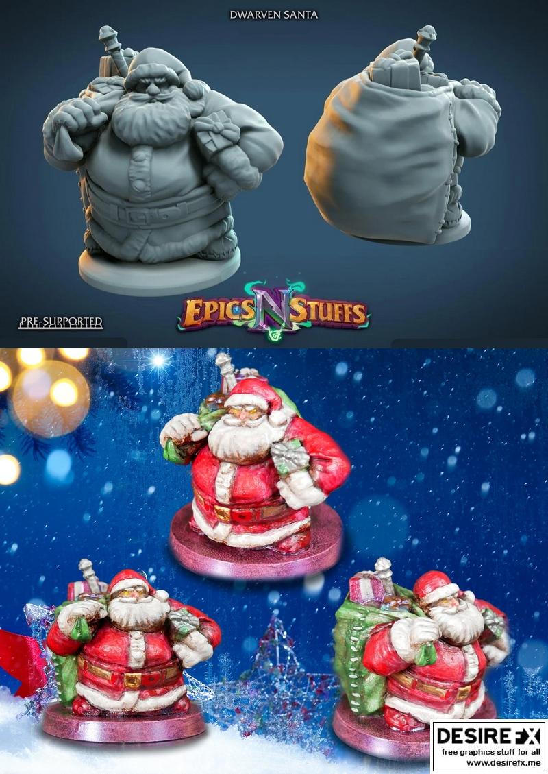 dwarven santa 3d打印模型|Epics’N’Stuffs – Dwarven Santa – 3D Print Model STL