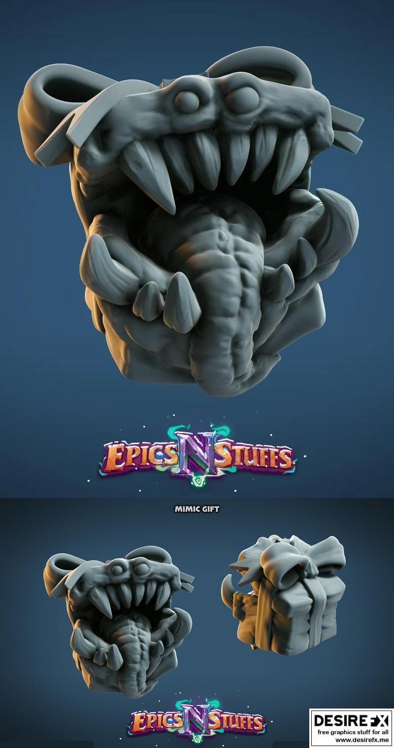 史诗与奇物——模仿礼盒——3D打印模型|Epics’N’Stuffs – Mimic Gift – 3D Print Model STL