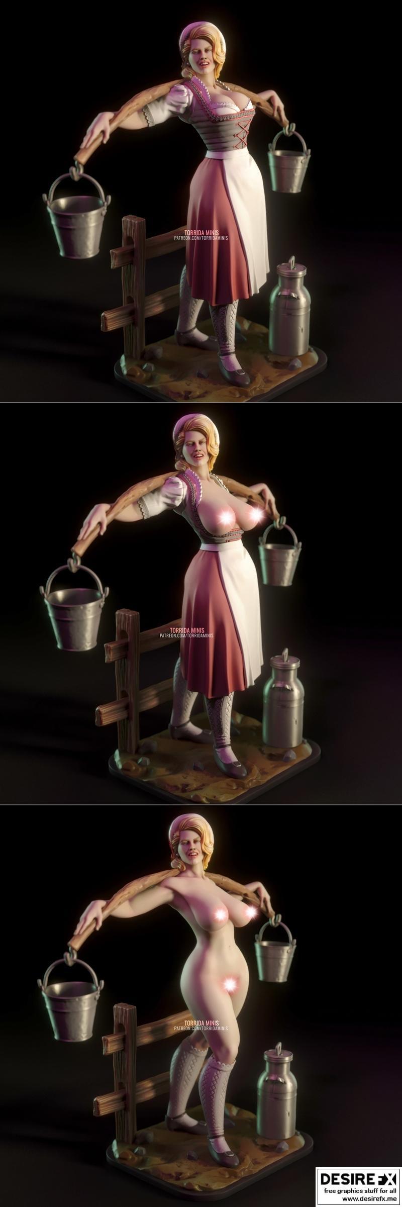 安娜 - 热情迷你模型 - 3D打印雕塑|Anna – Torrida Minis – 3D Print Model STL