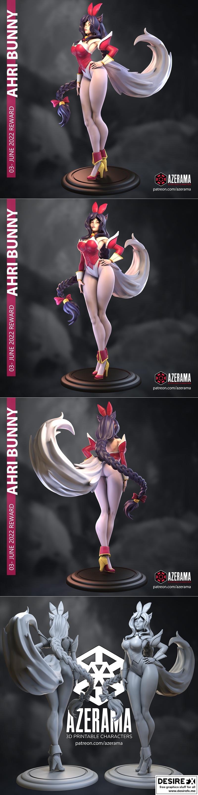 Azerama 3D打印阿莉娅兔娘模型|Ahri Bunny Standard – Azerama – 3D Print Model STL