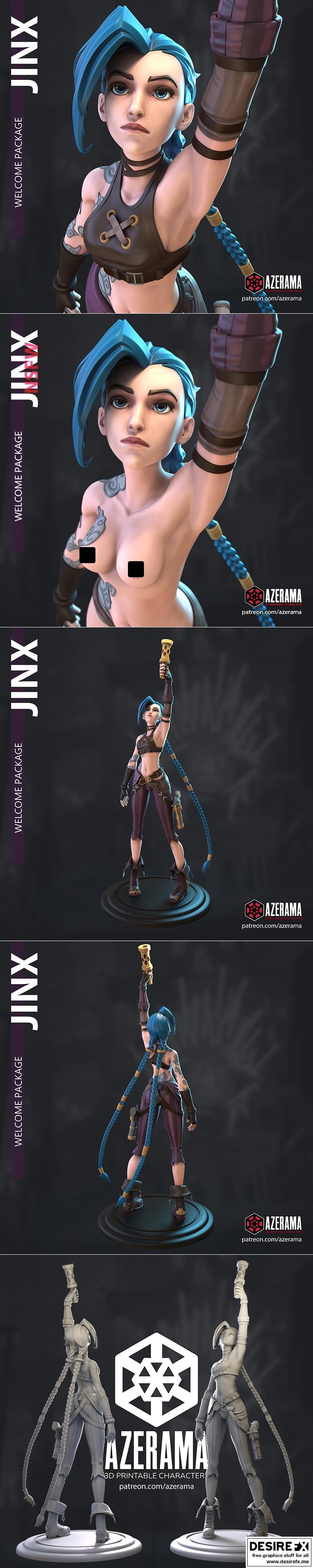 Jinx 阿泽拉玛 3D打印模型|Jinx Arcane – Azerama – 3D Print Model STL