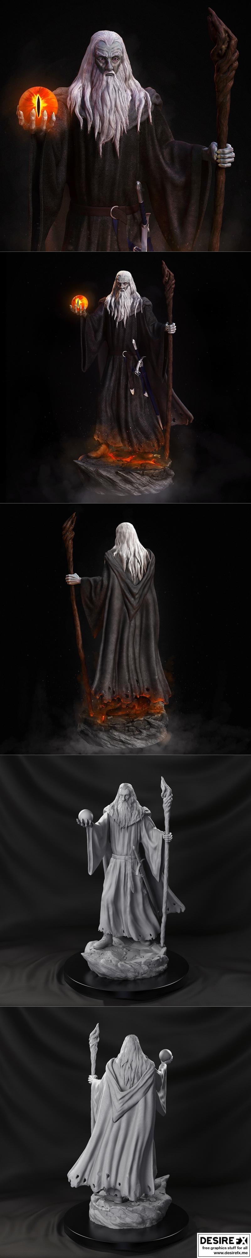 黑袍甘道夫 3D打印模型|Gandalf the Black – 3D Print Model STL