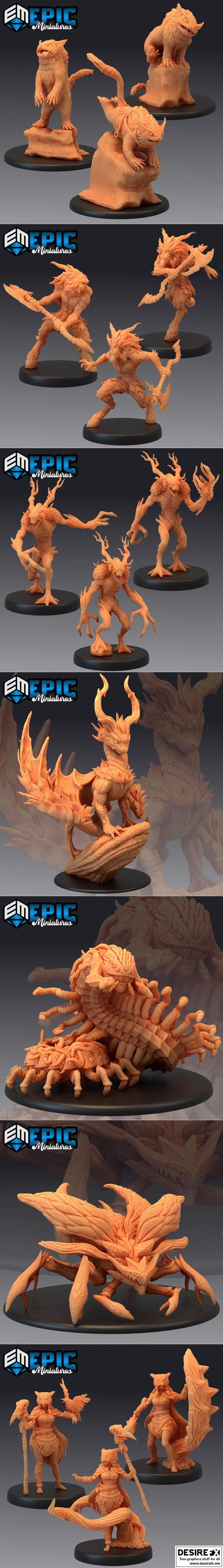 史诗微型模型——被感染的森林场景 3D打印模型|Epic Miniatures – Infested Woodlands – 3D Print Model STL