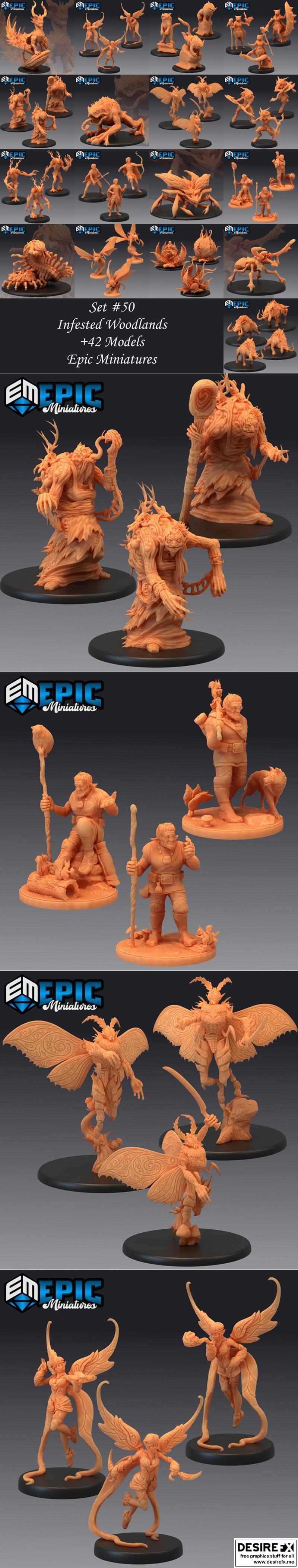 史诗微型模型——被感染的森林场景 3D打印模型|Epic Miniatures – Infested Woodlands – 3D Print Model STL