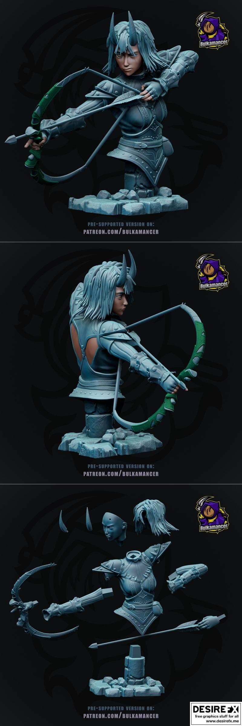 Arueshalae – 路径之选：正义之怒雕像 3D打印模型|Arueshalae – Pathfinder – Wrath of the Righteous Bust – 3D Print Model STL