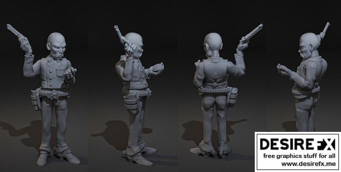 高 Noon对决迷你模型 3D打印版|High Noon Miniature Set The Duelist – 3D Print Model STL