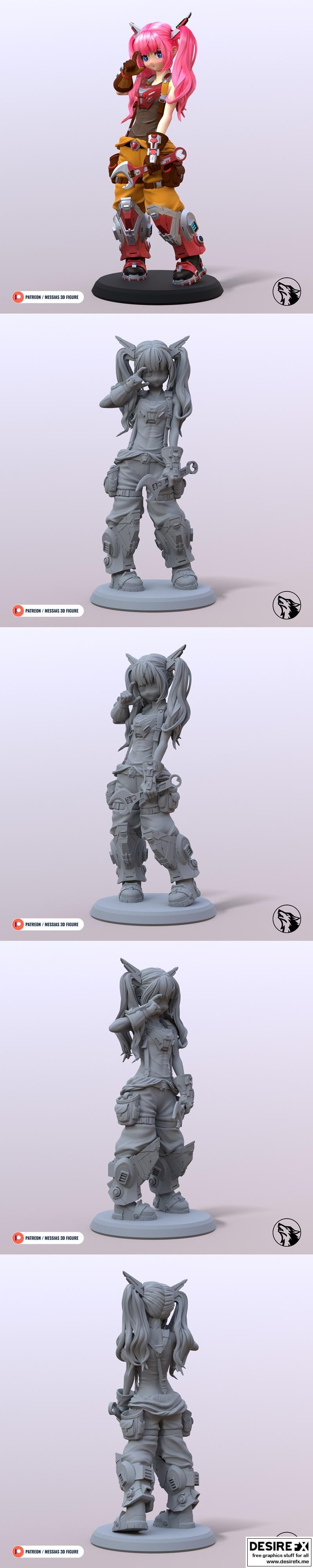机械少女 3D打印模型|Mecha Girl – 3D Print Model STL