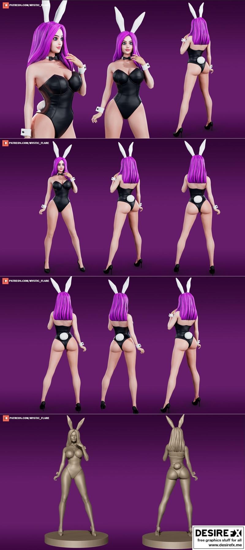 3D打印模型：兔女郎动漫角色造型|Bunny Girl – 3D Print Model STL