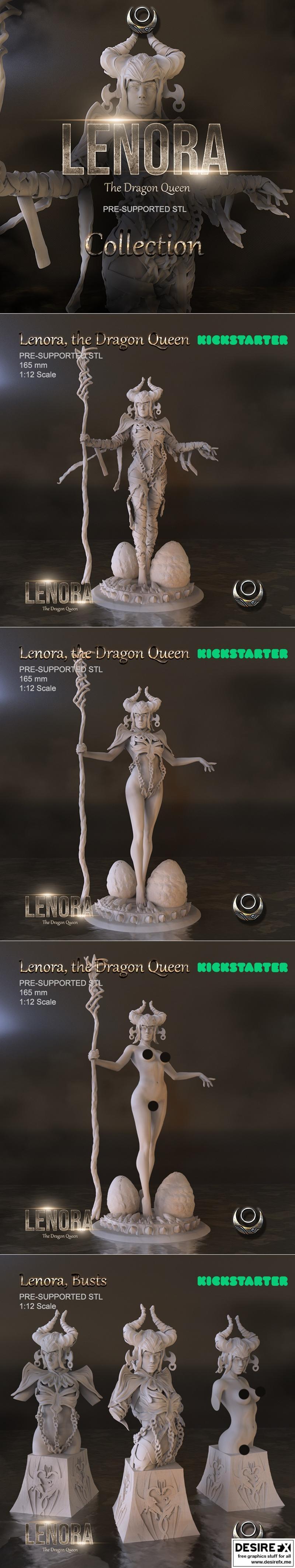 龙族女王伦诺拉 3D打印模型|Lenora the Dragon Queen Collection – 3D Print Model STL
