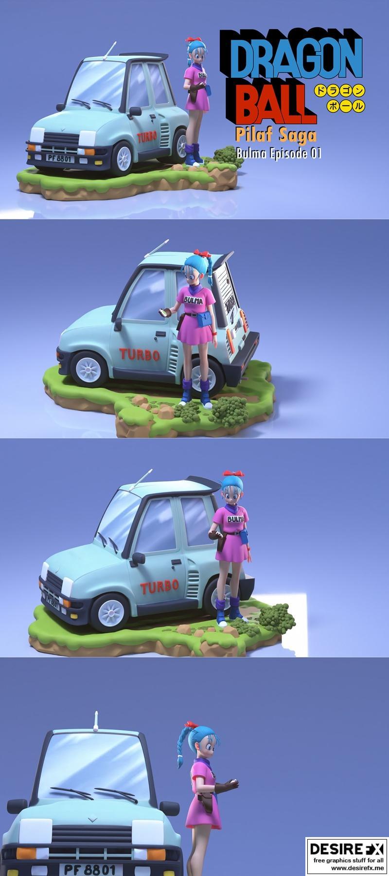 Bulma - 煮饭冒险 - 3D打印模型|Bulma – Pilaf Saga – 3D Print Model STL