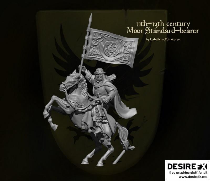 11-13世纪摩尔风格标准兵——3D打印模型|11th-13th Century – Moorish Standard Bearer – 3D Print Model STL