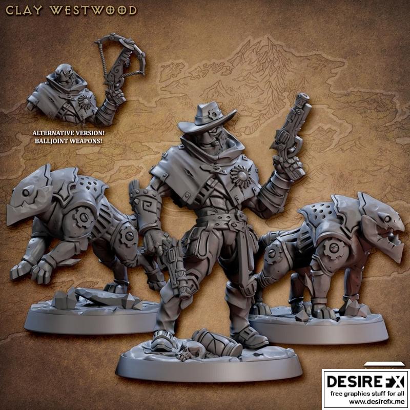 克莱·韦斯伍德与巨兽犬——3D打印模型|Clay Westwood & Golemhounds – 3D Print Model STL