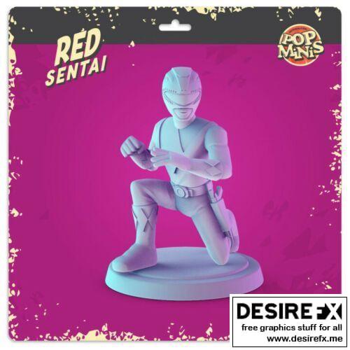 Pop Minis - 红色战队 - 3D打印模型|Pop Minis – Red Sentai – 3D Print Model STL