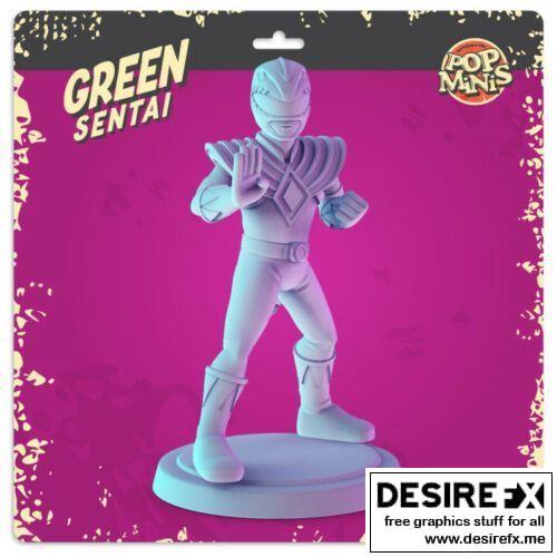 Pop Minis - 绿色战队 - 3D打印模型|Pop Minis – Green Sentai – 3D Print Model STL
