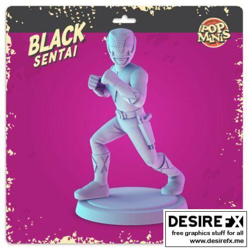 Pop Minis - 黑色战队 - 3D打印模型|Pop Minis – Black Sentai – 3D Print Model STL