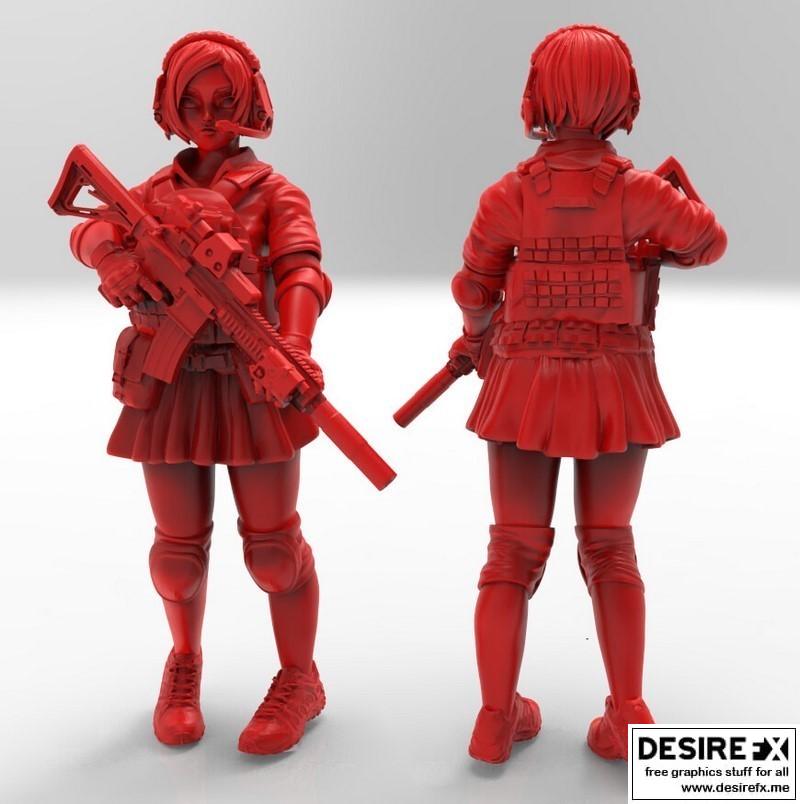 Gakou Tactic汉ako 3D打印模型|Gakou Tactic – Hanako – 3D Print Model STL