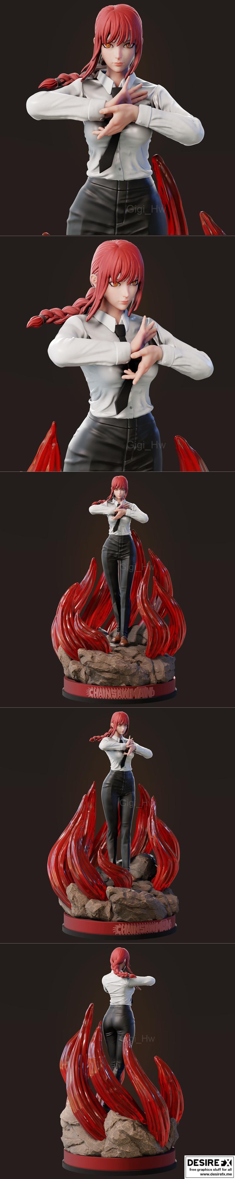 链锯人 Makima 3D打印模型|Makima from Chainsaw Man – 3D Print Model STL