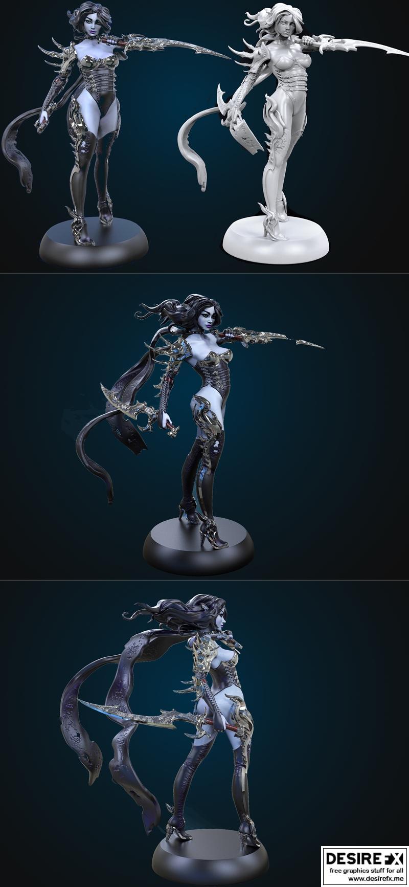 暗黑精灵刺客 3D打印模型|Dark Elf Assassin – 3D Print Model STL