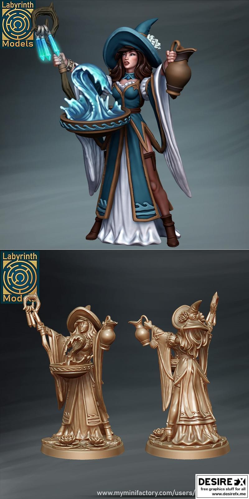 水之巫女 – 3D打印模型|Water Witch – 3D Print Model STL