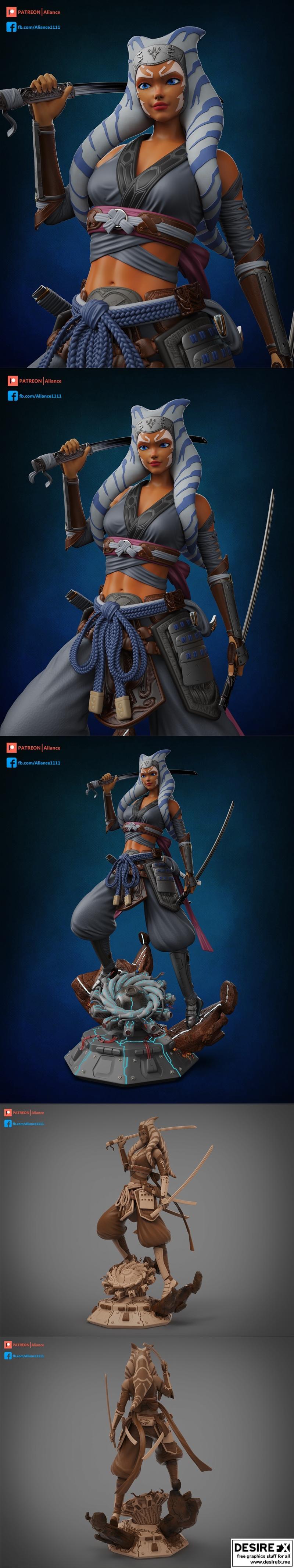 萨博卡·塔诺（武士概念）3D打印模型|Ahsoka Tano (Samurai Concept) – 3D Print Model STL