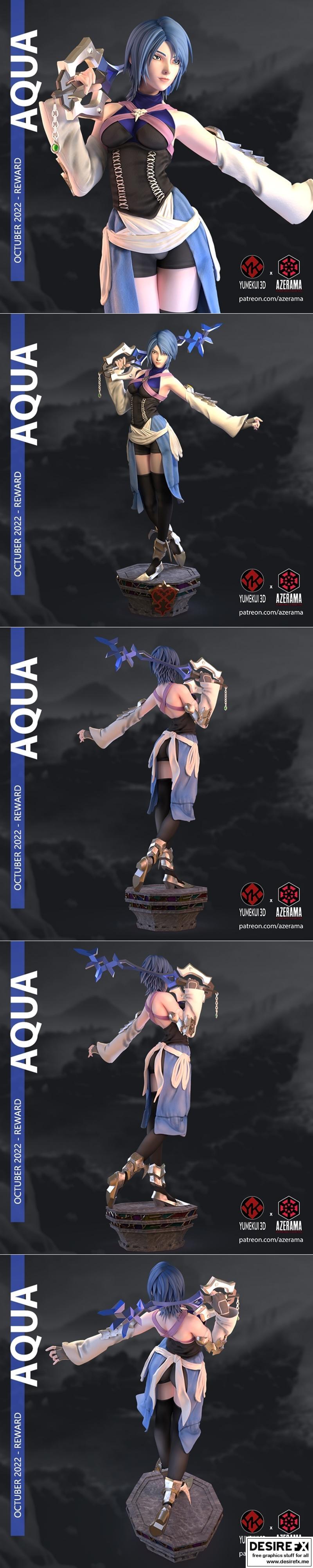 Azerama 3D打印模型：Aquas角色精致可打印雕塑|Aquas – Azerama – 3D Print Model STL