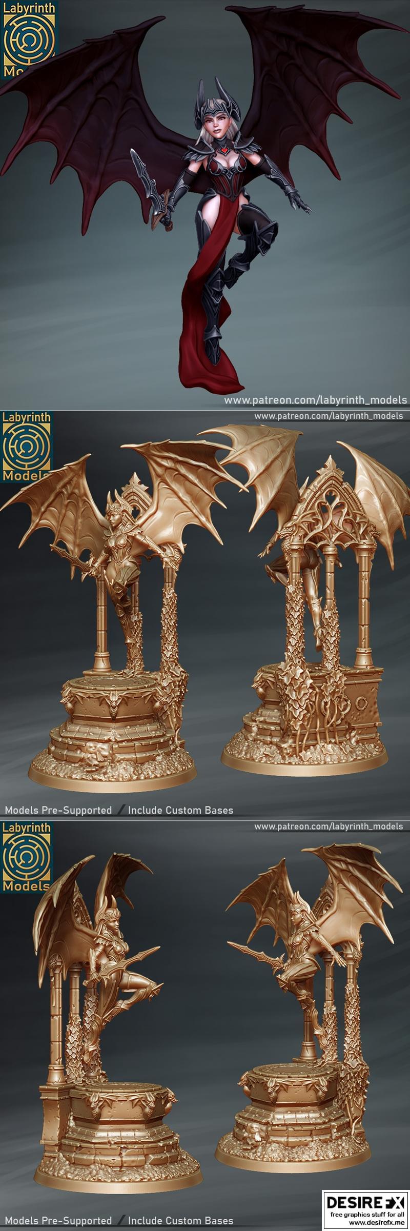 黑暗女武神冠军 3D打印模型|Dark Valkyrie Champion – 3D Print Model STL