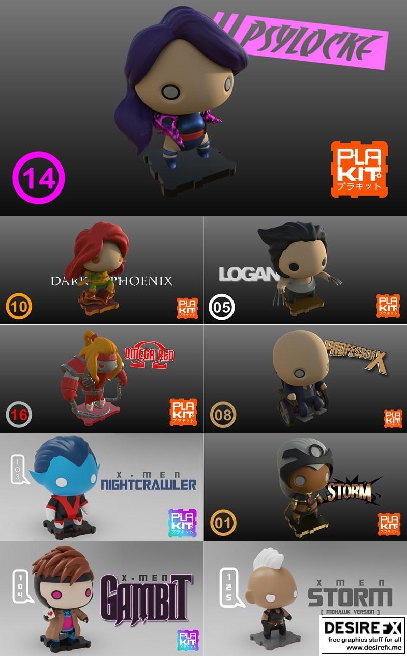 PlaKit - X战警系列 - 3D打印模型|PlaKit – X-men Collection – 3D Print Model STL