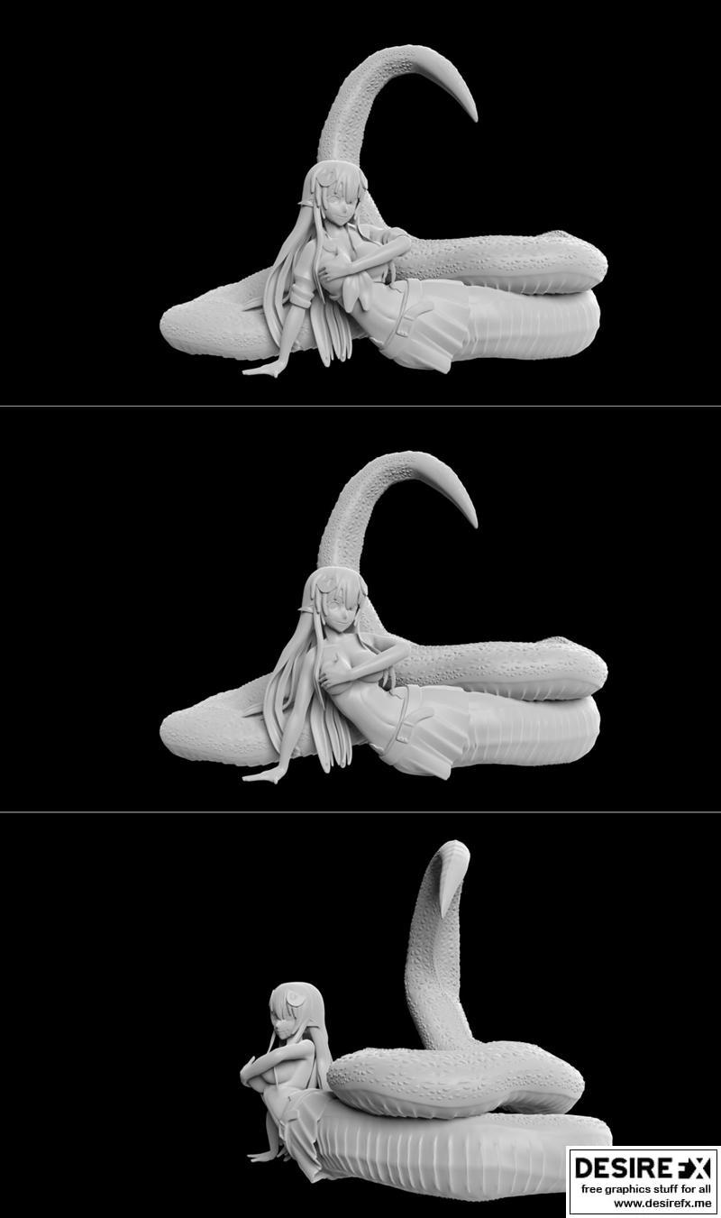 怪物少女 Miia 3D打印模型|Monster Musume – Miia – 3D Print Model STL