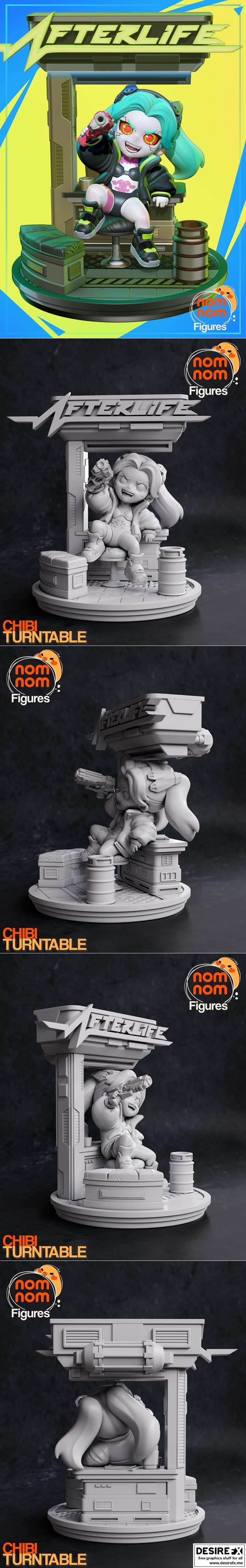 赛博朋克系列Chibi蕾贝卡3D打印模型|Chibi Rebecca from Cyberpunk – 3D Print Model STL