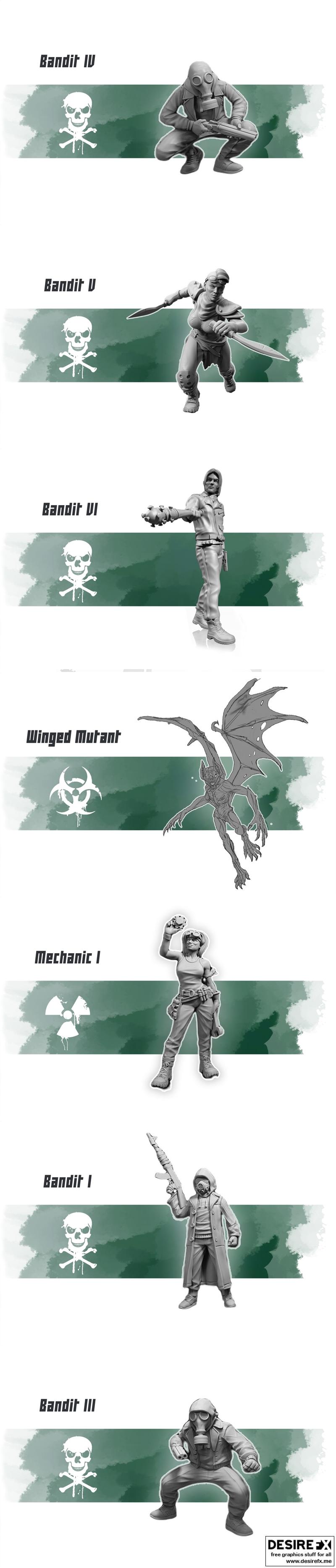 后末日幸存者 3D打印模型|Orzol Studio – Post Apocalyptic Survivors – 3D Print Model STL