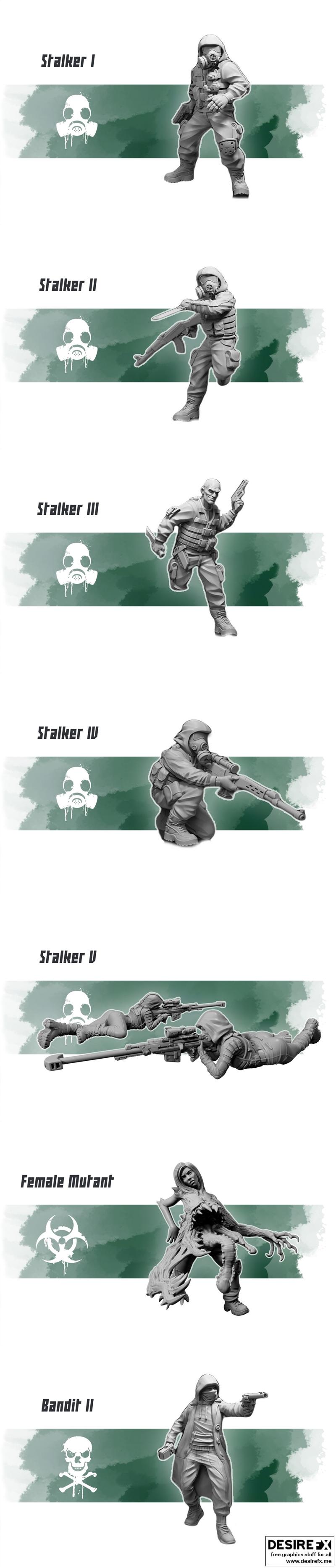 后末日幸存者 3D打印模型|Orzol Studio – Post Apocalyptic Survivors – 3D Print Model STL