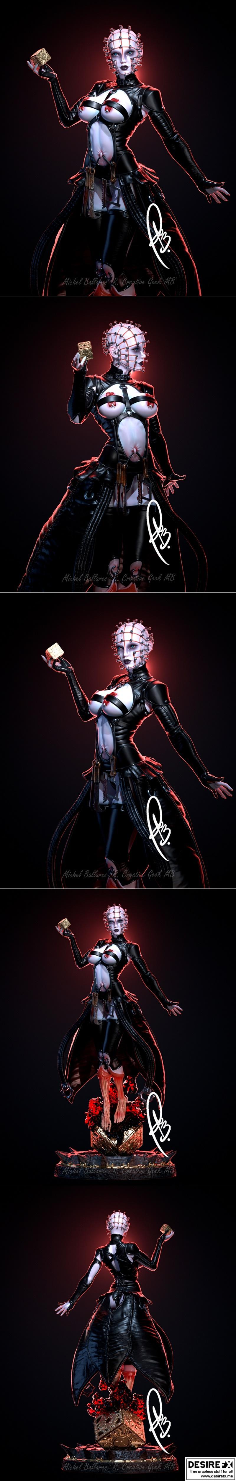 Hellraiser - 女性Pinhead 3D打印模型|Hellraiser – Female Pinhead by Creative Geek MB – 3D Print Model STL