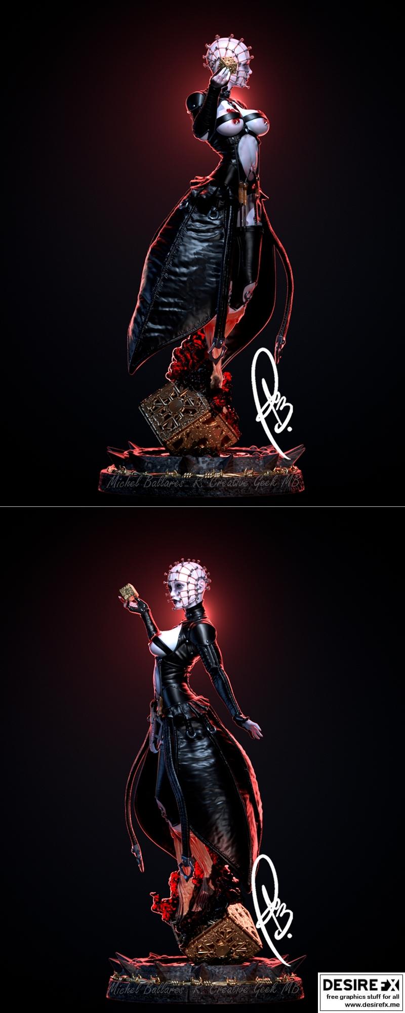 Hellraiser - 女性Pinhead 3D打印模型|Hellraiser – Female Pinhead by Creative Geek MB – 3D Print Model STL