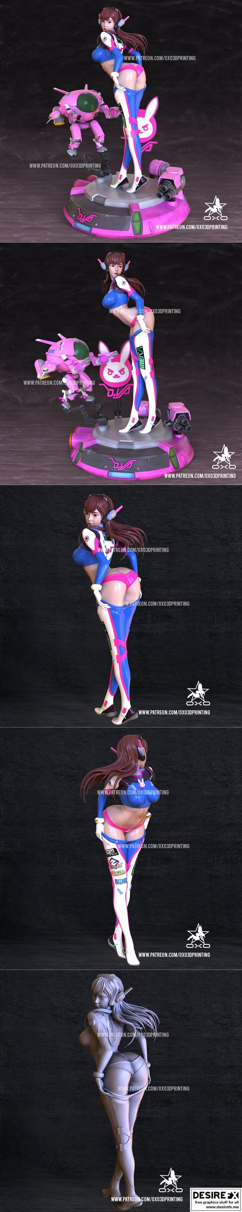 D.Va - 表现主义3D打印模型|D.Va – Overwatch – 3D Print Model STL