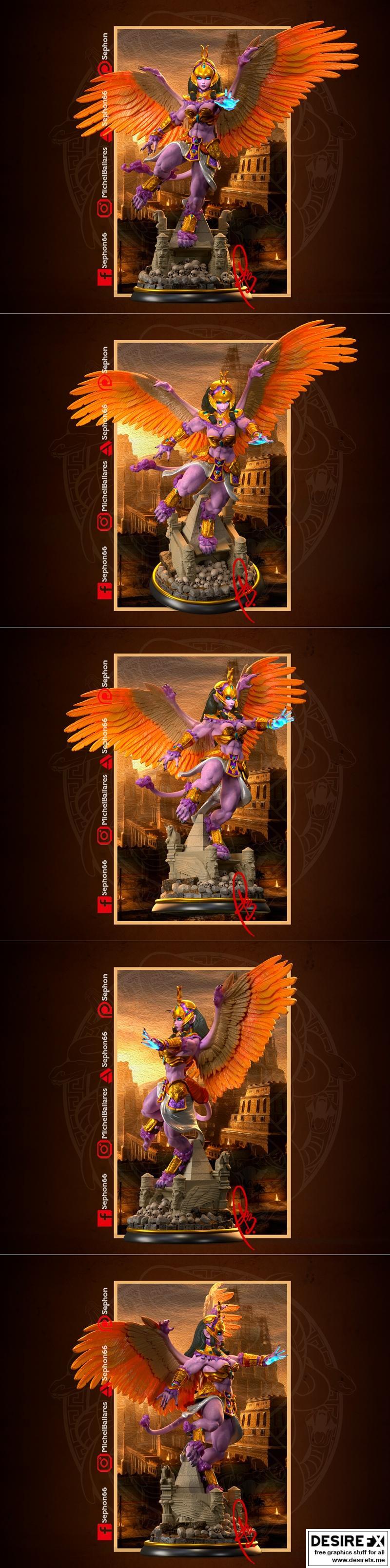 Sphinx - 3D打印模型 - 古埃及狮身人面像雕塑|Sphinx – 3D Print Model STL